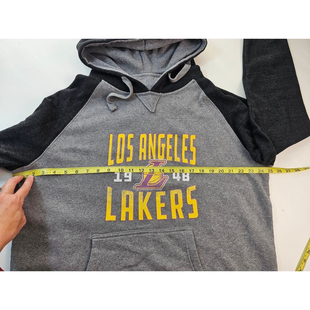 Los Angeles Lakers Fanatics Ash Antique Stack Tri-Blend Raglan Hoodie 2XL LA - Picture 6 of 7